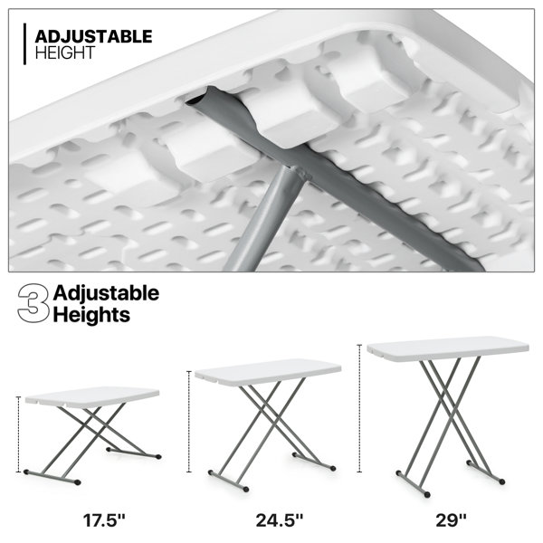 Ebern Designs Oiva 30" Adjustable TV Tray Table, Flip Top Portable